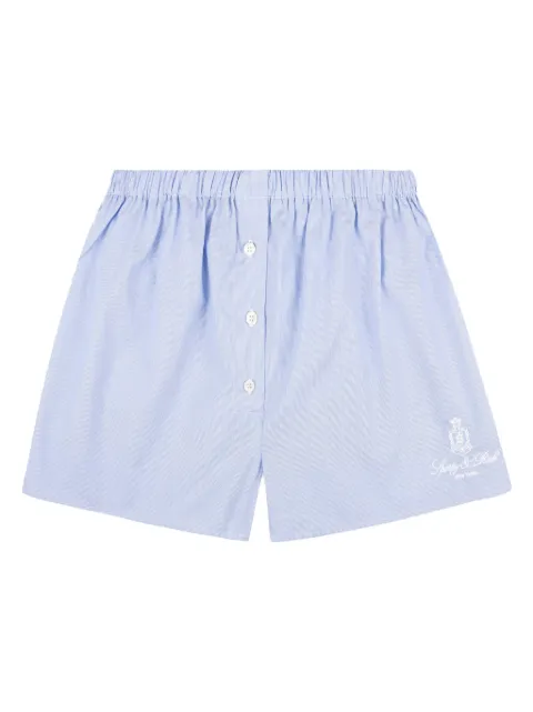 Sporty & Rich striped button-fly shorts Blue SH035602231ST082