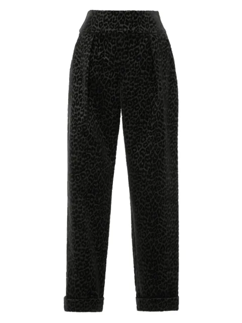 Temperley London leopard-print velvet trousers Black 25AWLYN4406A