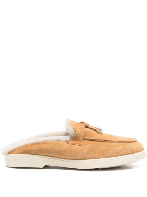 Doucal's fur-trim mules Neutrals DD8820EDOUM252GG05