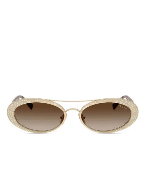 Vogue Eyewear crystal-embellished oval-frame sunglasses Gold VO4348SB84813