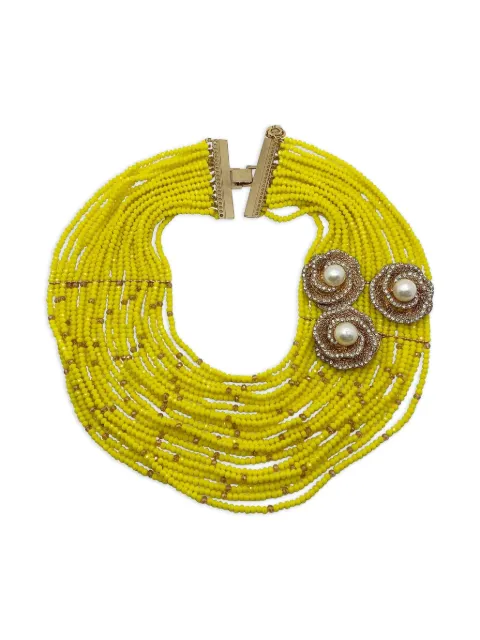 Jennifer Gibson Jewellery 1990s pearl-embellished necklace Yellow JGJYELCOLLAR