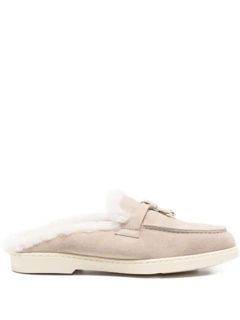 Doucal's fur-trim suede mules Neutrals DD8820EDOUM252GC15