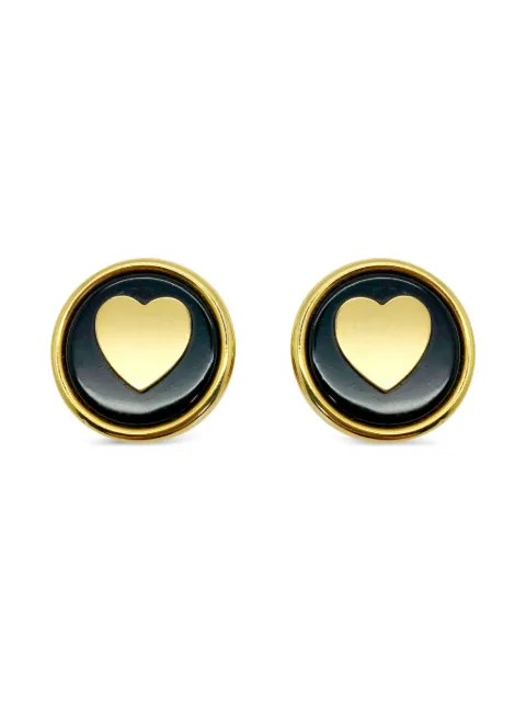 Jennifer Gibson Jewellery 1980s Moschino heart earrings Gold JGJMOSCHERG
