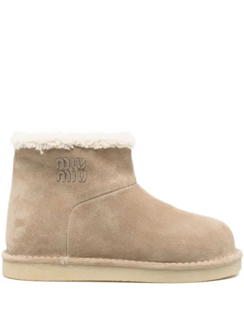 Miu Miu suede and shearling booties Neutrals 5T515EFZF15Z0G
