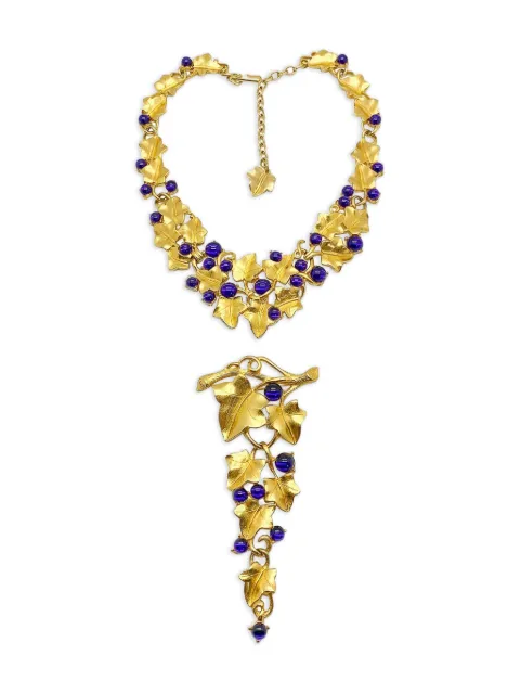 Jennifer Gibson Jewellery x Kunio Matsumoto 1980s Trifari brooch and necklace set Gold JGJGTRIFGRAPESET