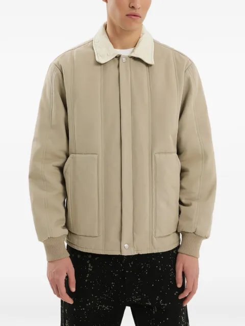 1989 STUDIO Canvas shearling collar quilted jacket Neutrals F04MBG008FAB001