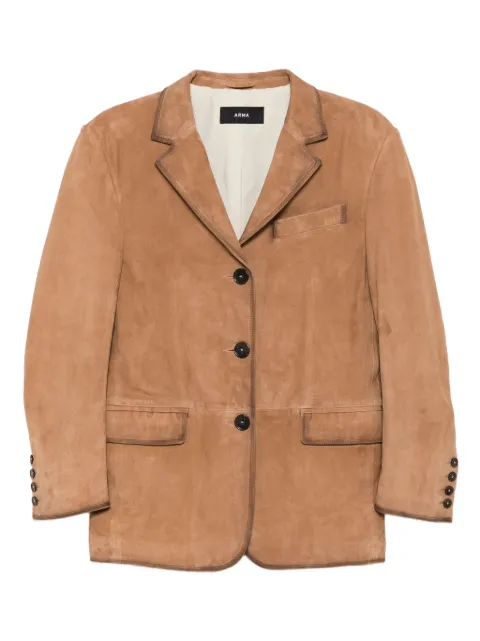 Arma suede button-detail jacket Brown 006L25605502