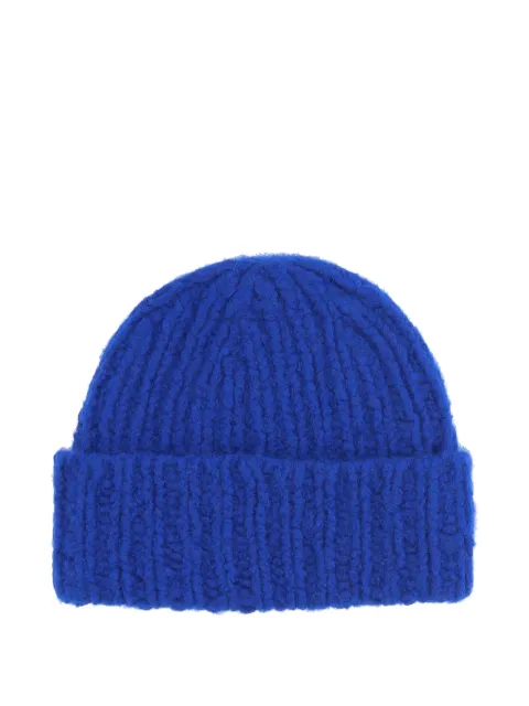 WOMMELSDORFF BERLIN ribbed-knit beanie hat Blue PATTIBLUEVELVETBLAUMANN