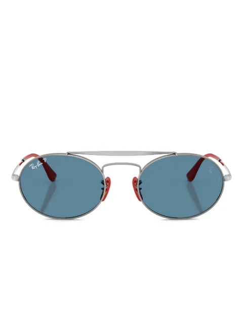 Ray-Ban x Scuderia Ferrari oval-frame sunglasses Grey RB3775MF001S2