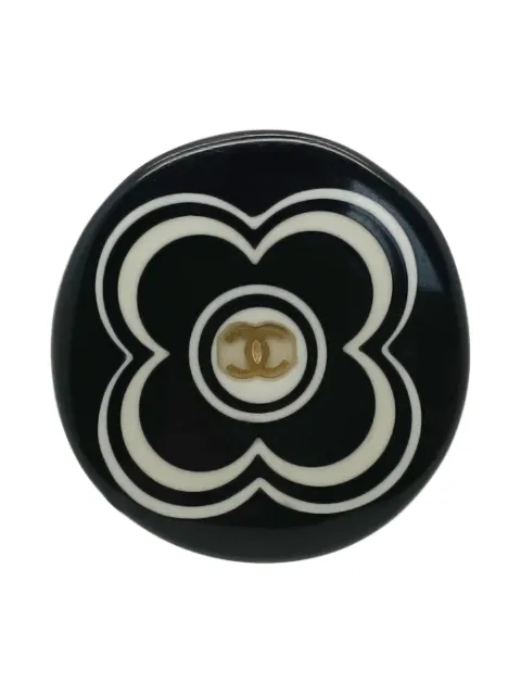 CHANEL Pre-Owned 2002 Camellia ring Black CHANCAMRING