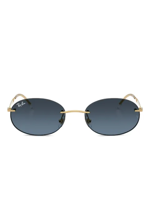 Ray-Ban oval-frame rimless sunglasses Gold RB37670014C