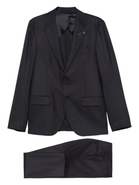 Lardini pinstripe cotton suit Blue CN445AEAAIF65430