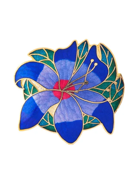 Susan Caplan Vintage 1980s water lily brooch Blue PN025027