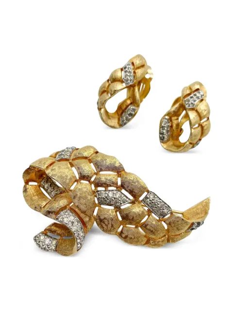 Jennifer Gibson Jewellery 1960s Jomaz swag brooch and earrings Gold JGJJOMAZSET