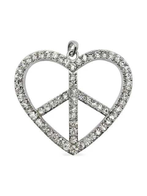 Jennifer Gibson Jewellery 1980s rhinestone-embellished Peace pendant Grey JGJPEACENKL