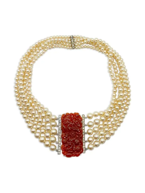 Jennifer Gibson Jewellery Eisenberg & Sons 1940s pearls necklace Silver JGJEISENPRLNKL