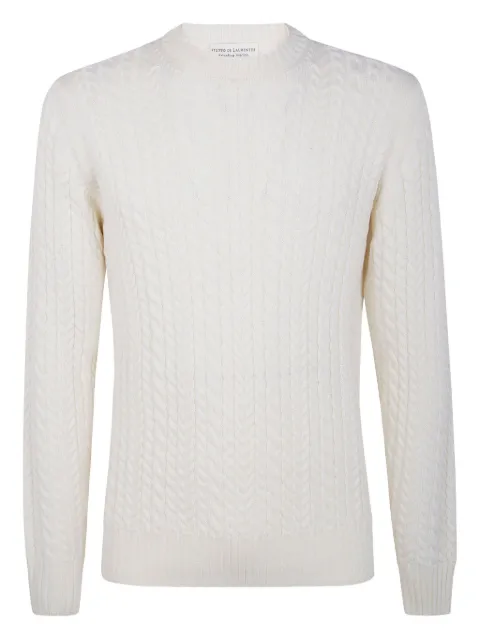 Filippo De Laurentiis cable-knit merino-wool sweater White GC3MLWM7Y