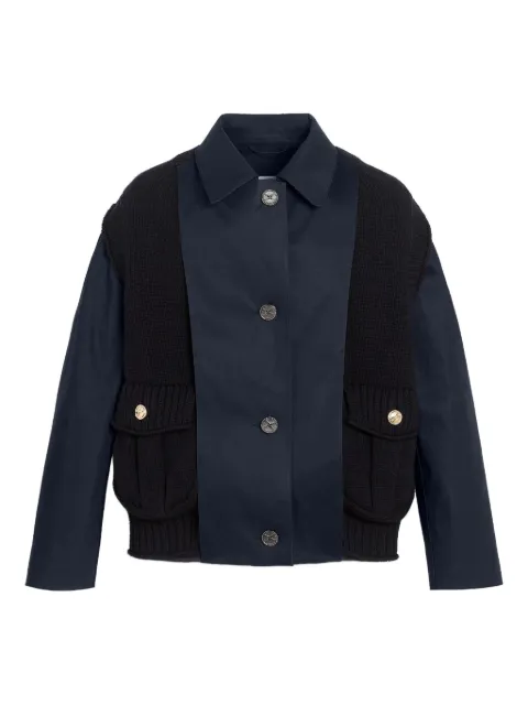 Barrie cashmere-paneled cotton raincoat Blue C318952