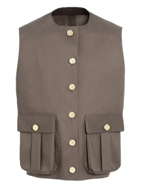 Barrie button-fastening sleeveless jacket Brown C318950