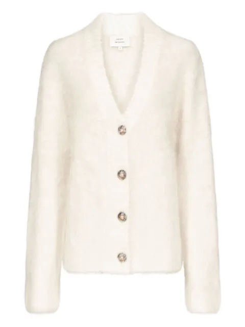 LouLou de Saison LYNN hairy V-neck cardigan White LYNN