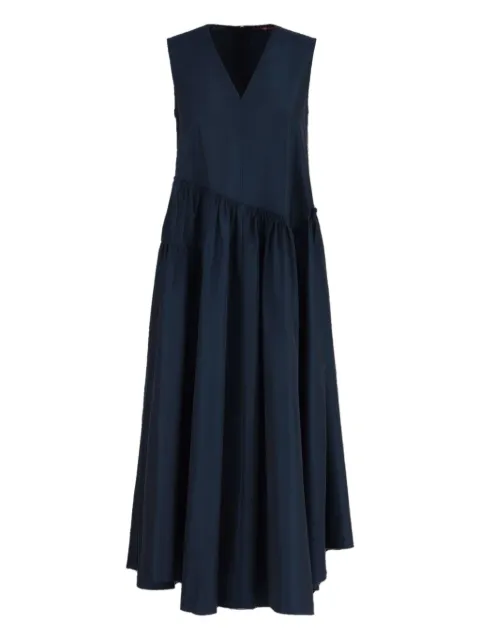 High v-neck asymmetric dress Blue S2179908937
