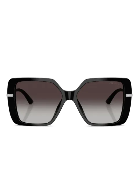 Jimmy Choo Eyewear embellished geometric-frame sunglasses Black JC5048JU50008G