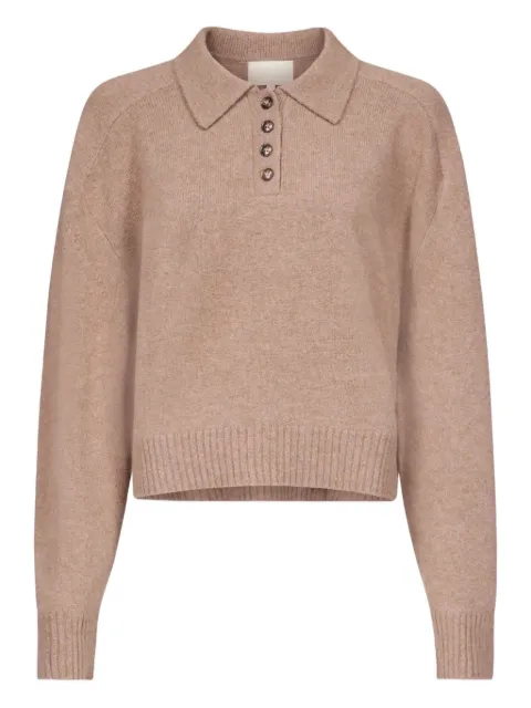 LouLou de Saison ribbed-hem polo top Brown HOMERELDS