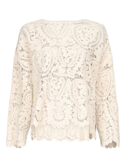 LouLou de Saison AROLD crochet lace sweater Neutrals AROLD
