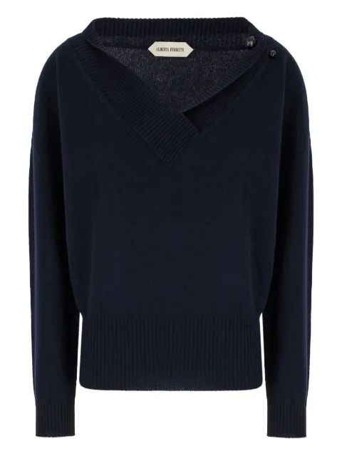 Alberta Ferretti V-neck cashmere sweater Blue 252UA09066605
