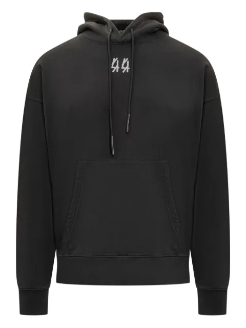 44 LABEL GROUP logo-print hoodie Black B0030576FA583