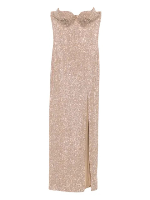 Giuseppe Di Morabito crystal-embellished side-split maxi dress Neutrals 05FWDR511FC05428A