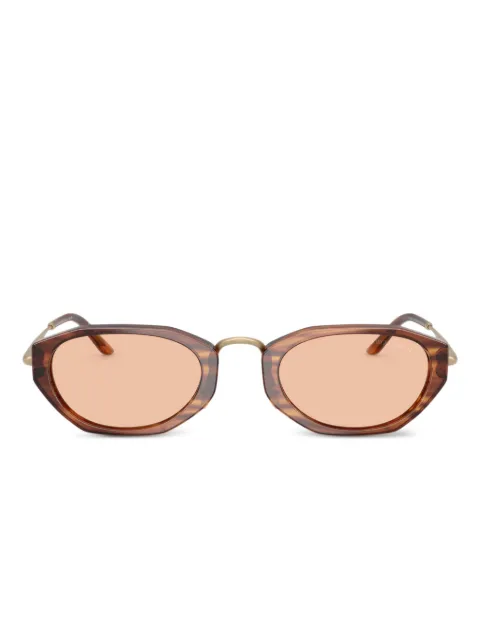 Giorgio Armani oval-frame tinted sunglasses Brown AR8242616273