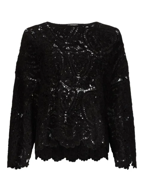 LouLou de Saison crochet lace sweater Black AROLD