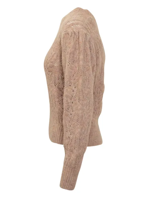 MARANT ÉTOILE puff-sleeve open-knit sweater Neutrals 25APU0727FAC3L08E