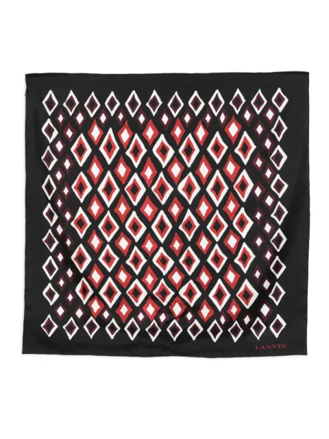 Lanvin diamond-pattern silk scarf Black 7100093940010