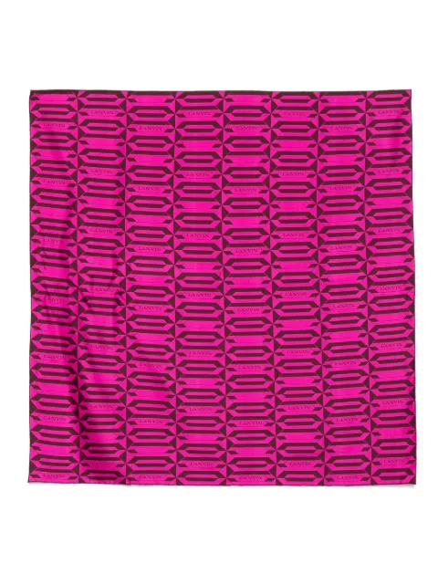 Lanvin geometric-pattern silk scarf Pink 7100025000070