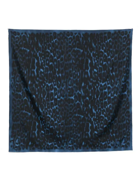 Lanvin leopard-print silk scarf Blue 7100093590020