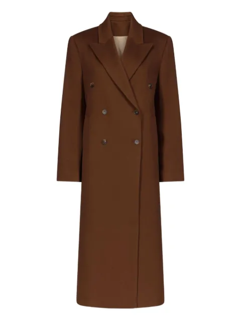 LouLou de Saison peak lapel double-breasted coat Brown ROSCO