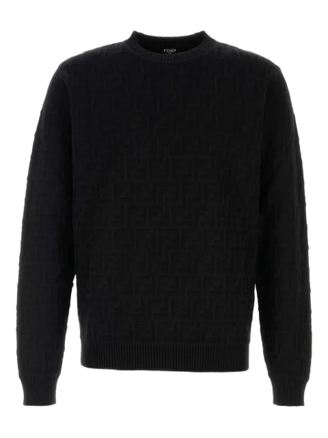 FENDI FF-pattern cotton sweater Black FZX091AUW0