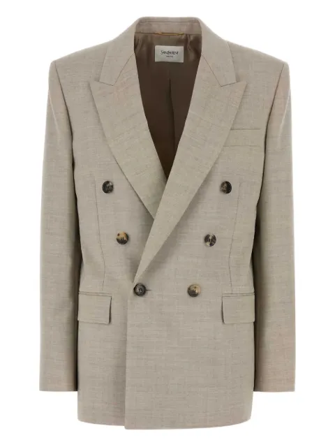 Saint Laurent double-breasted wool blazer Neutrals 843367Y5K17