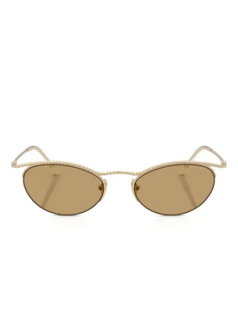 Giorgio Armani rope-detailed oval-frame sunglasses Gold AR6175301373