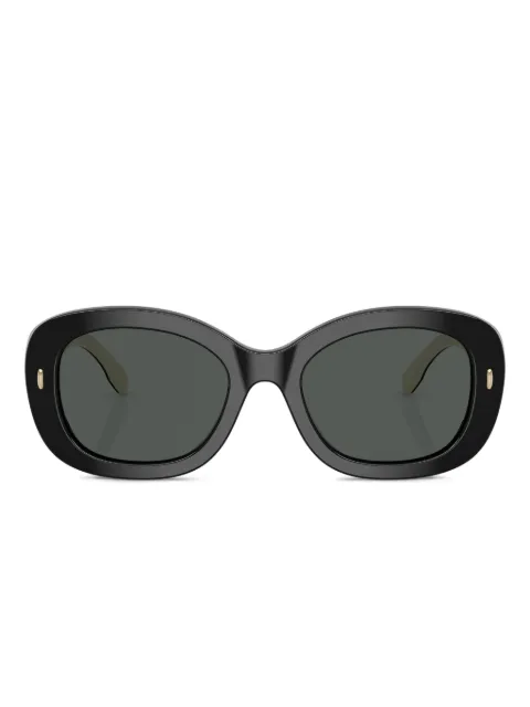Tory Burch oval-frame logo-detail sunglasses Black TY7226