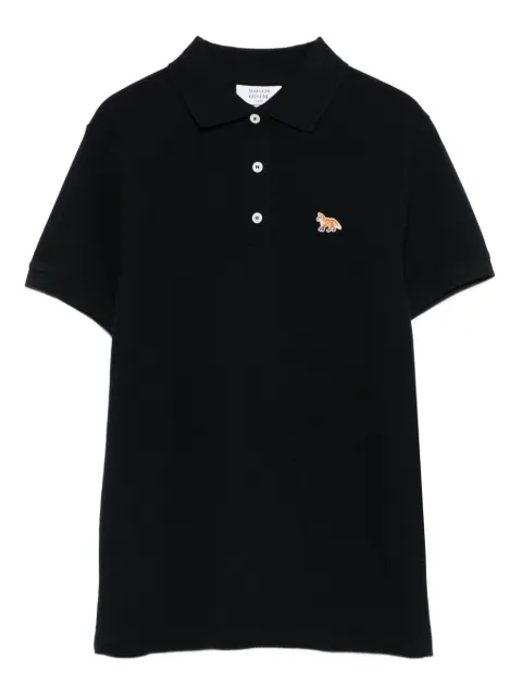 Maison Kitsuné Fox-patch polo shirt Black OW00207KP0001