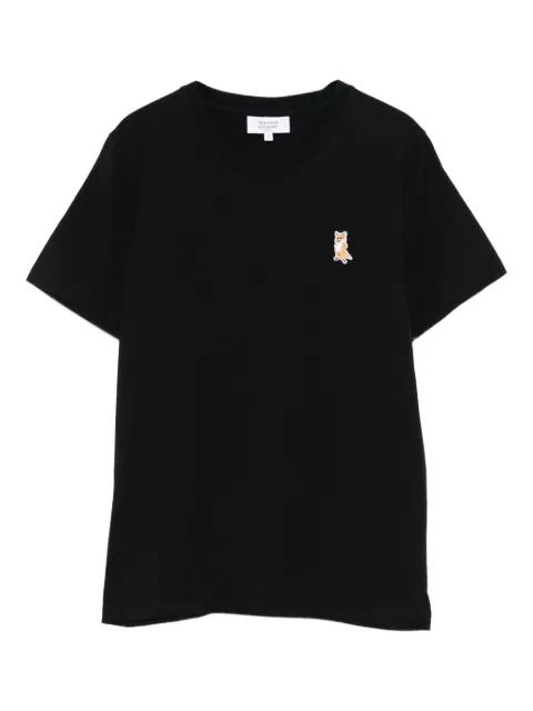 Maison Kitsuné fox-embroidered cotton T-shirt Black PW00122KJ7026