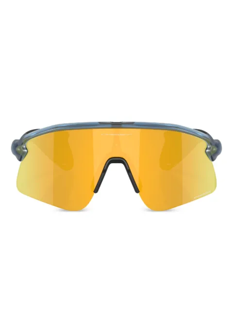 Oakley transparent-frame shield sunglasses Blue OO9518951805