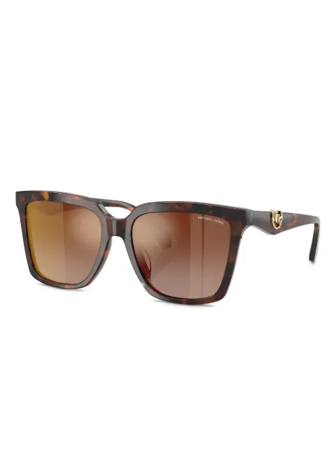Michael Kors logo-plaque square sunglasses Brown MK2256U4031AO