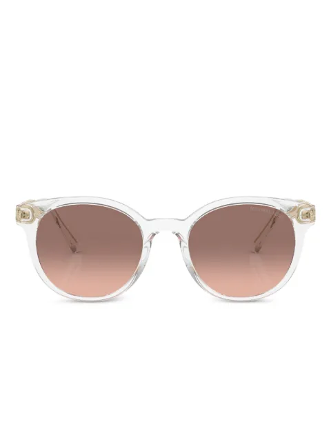 Michael Kors logo-plaque round sunglasses White 0MK2264U
