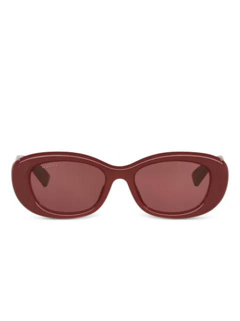 Gucci Eyewear GG-logo oval-frame sunglasses Red GC0023812000B2