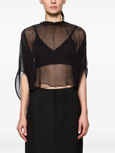 Atu Body Couture ruffled silk blouse Black AT25037