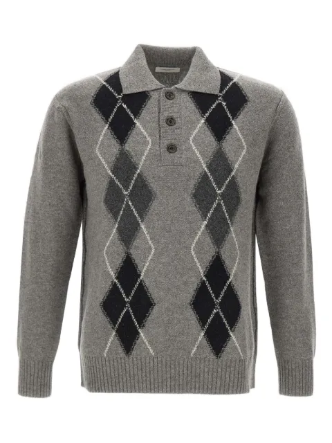 Paolo Pecora geometric-pattern polo-neck sweater Grey A055F002U881